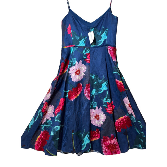 New Banana Republic Fit & Flare Floral Linen Blend Dress Pockets Boho romantic - Picture 2 of 11